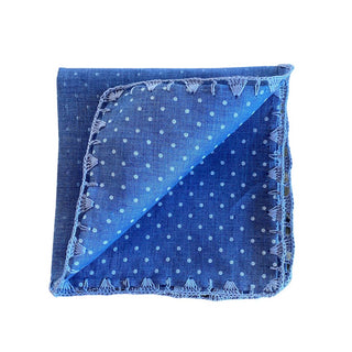 Blue Polka Dot Handmade Pocket Square