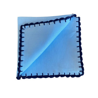 Bright Blue Handmade Pocket Square
