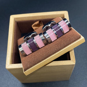 Pink & Mauve Oblong Cufflinks