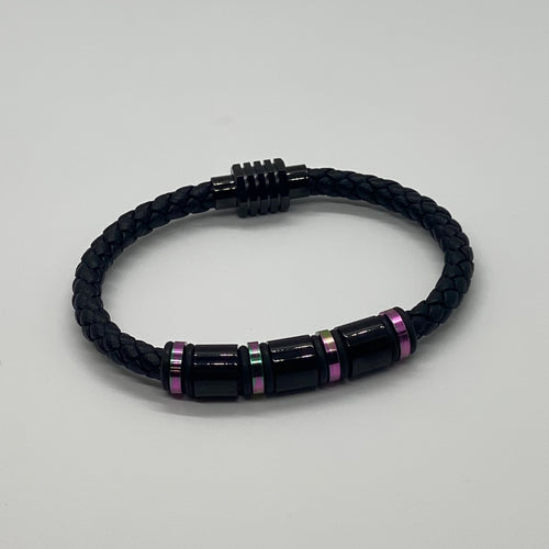 Black and Iridescent Bead Bracelet