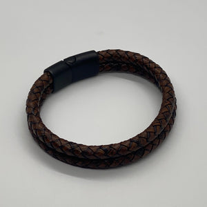 Brown Double Braided Band Bracelet