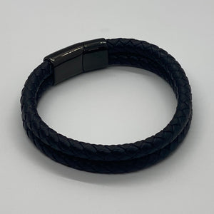 Black Double Braided Band Bracelet